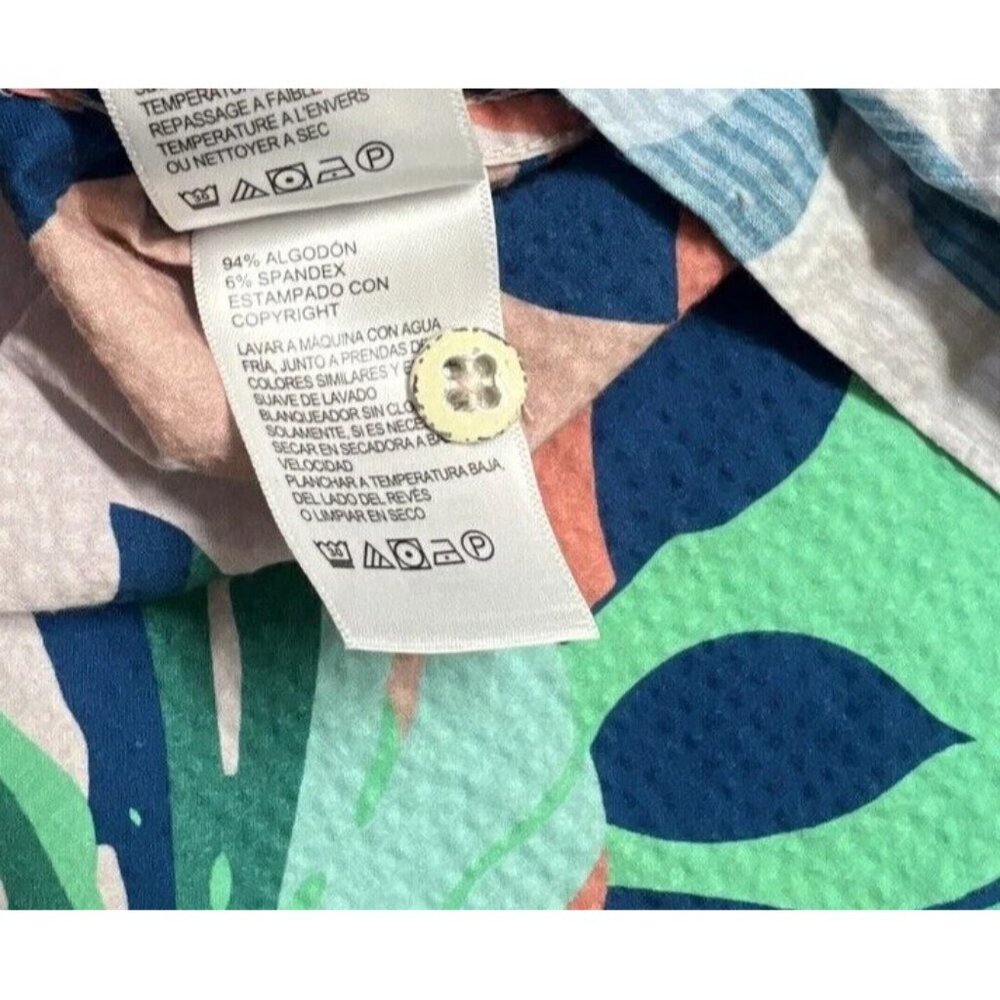 Tommy Bahama Mens XXL Seersucker Nova Wave Beach Day Blooms Camp Shirt Pink Pool - Picture 9 of 9